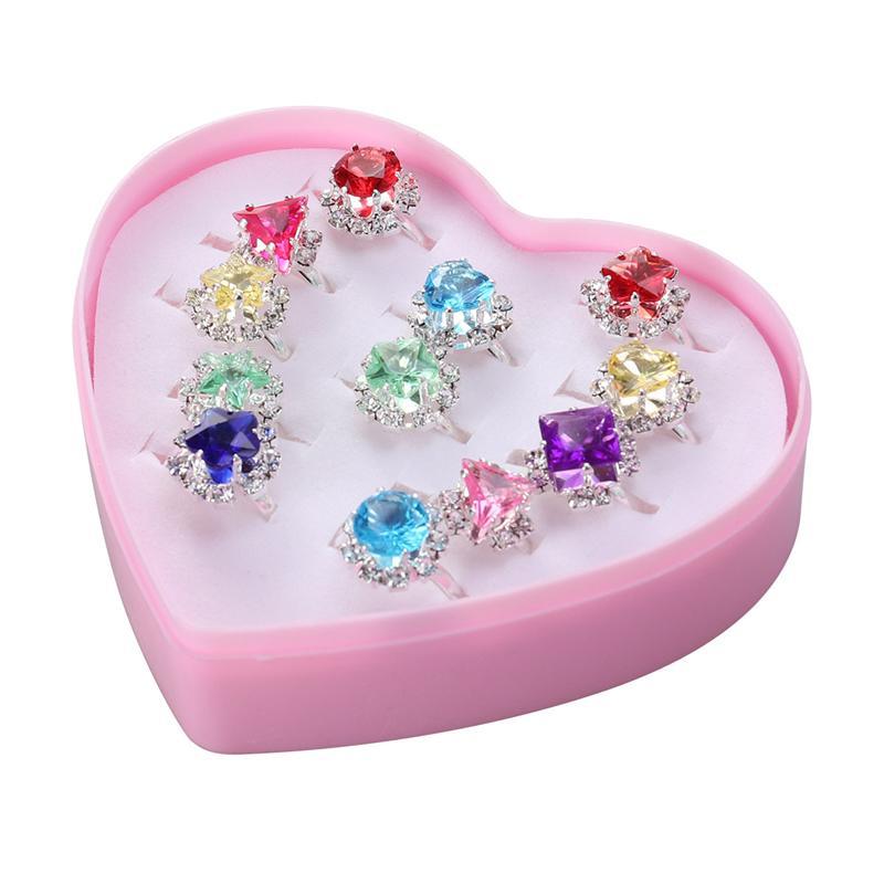 Girls' Toy Rings Set in Heart Box, 12-Piece by HitMyNeed