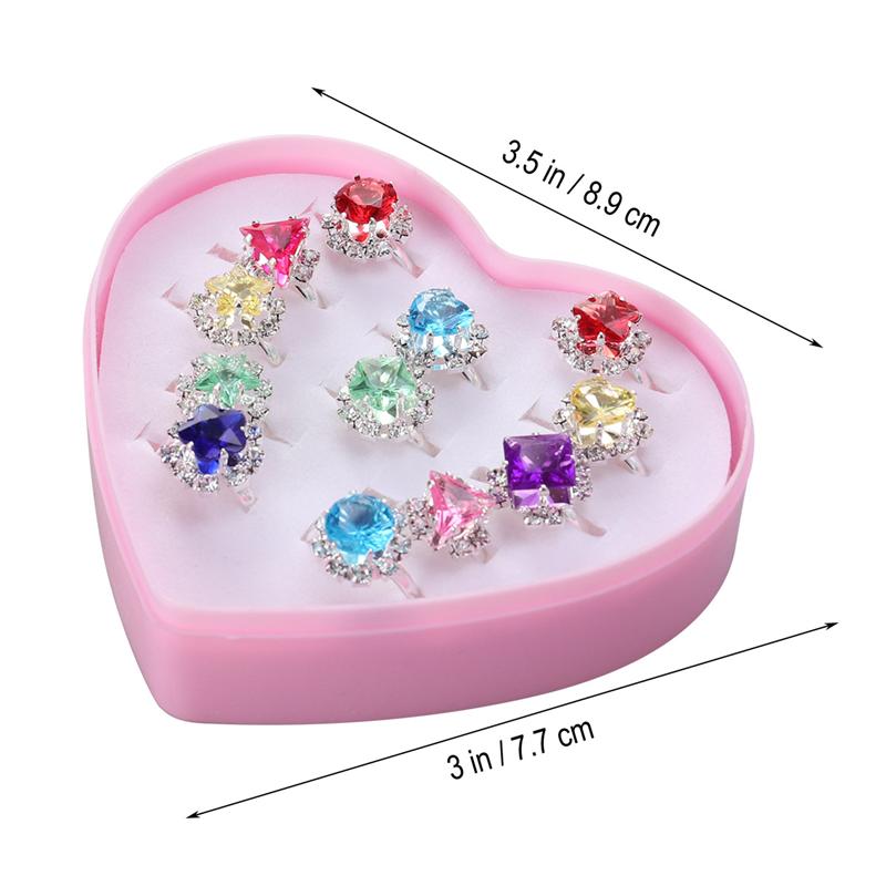 Girls' Toy Rings Set in Heart Box, 12-Piece by HitMyNeed