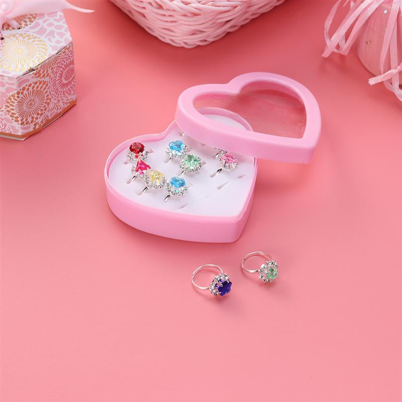 Girls' Toy Rings Set in Heart Box, 12-Piece by HitMyNeed