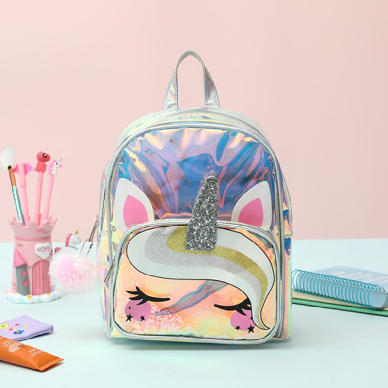 Girls Unicorn Holographic School Backpack by HitMyNeed