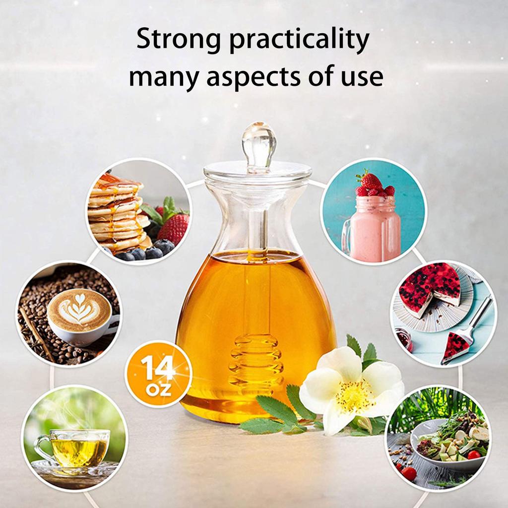 Glass 500ml Honey Pot with Integrated Dipper by HitMyNeed