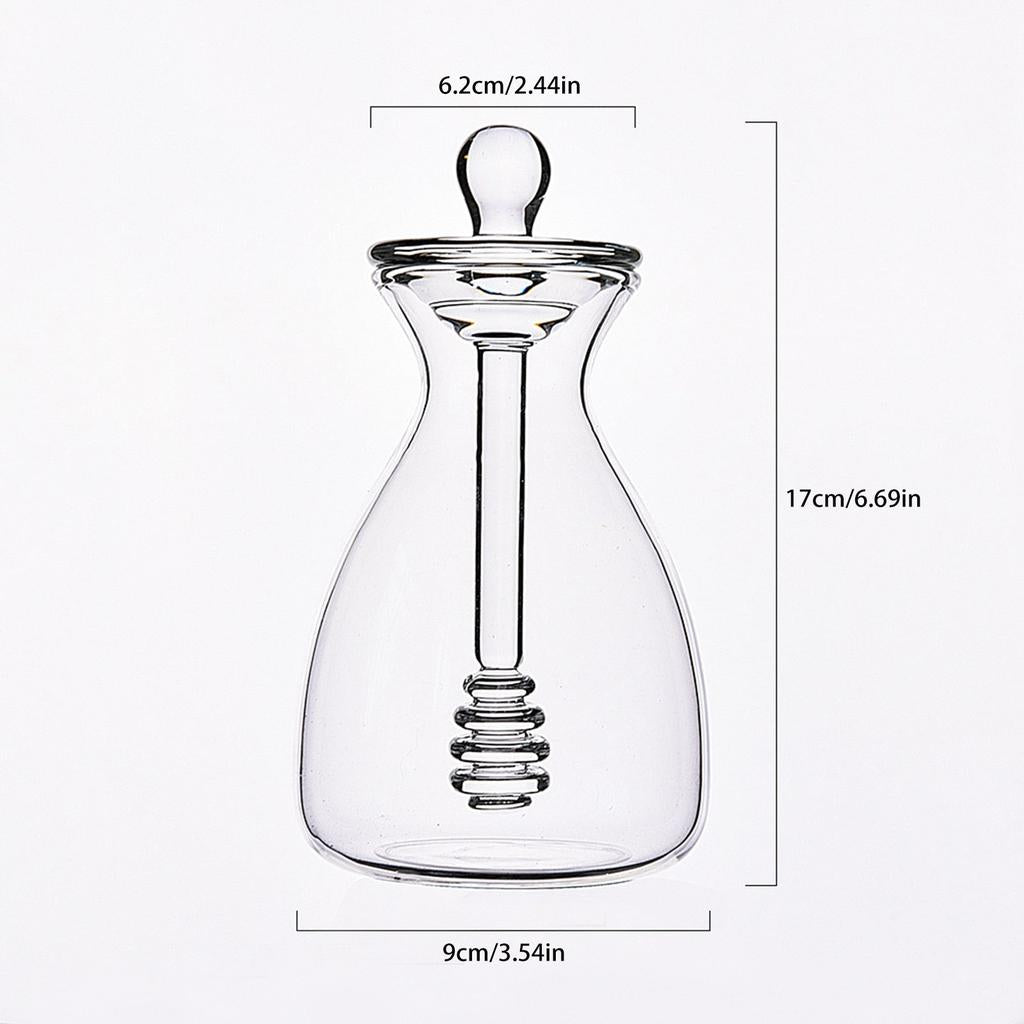 Glass 500ml Honey Pot with Integrated Dipper by HitMyNeed