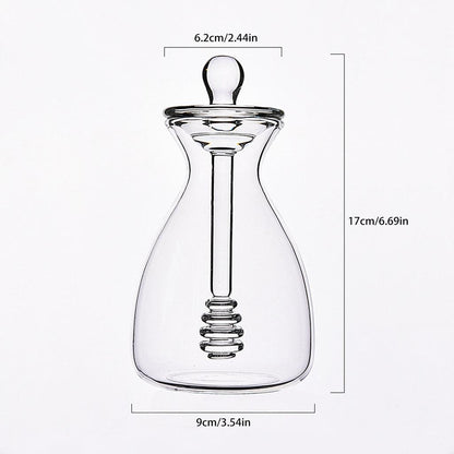 Glass 500ml Honey Pot with Integrated Dipper by HitMyNeed