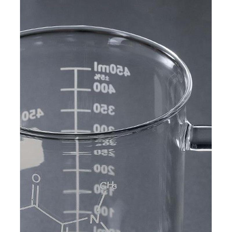 Glass Beaker Coffee Mug with Caffeine Design 450ml by HitMyNeed