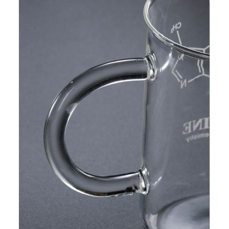 Glass Beaker Coffee Mug with Caffeine Design 450ml by HitMyNeed