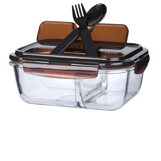 Glass Bento Box Food Container with Cutlery 1020ml by HitMyNeed