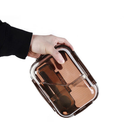 Glass Bento Box Food Container with Cutlery 1020ml by HitMyNeed