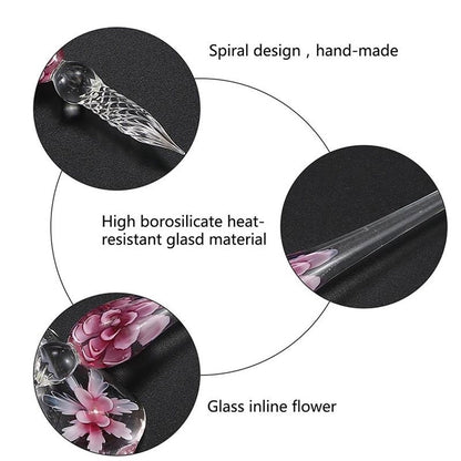 Glass Dip Pen Calligraphy Set with Ink & Holder by HitMyNeed