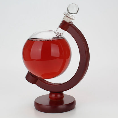 Glass Globe Whiskey Dispenser with Wooden Stand 500ml by HitMyNeed