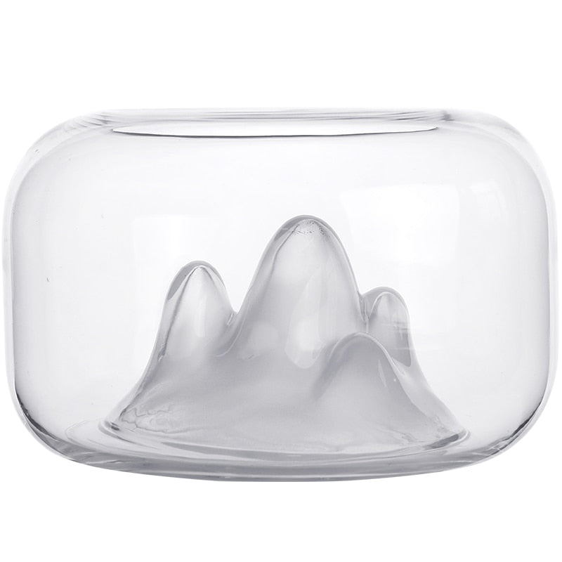 Glass Goldfish Bowl with Japanese-Style Mini Landscape by HitMyNeed