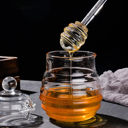 Glass Honey Drizzler Syrup Dipper 15cm by HitMyNeed