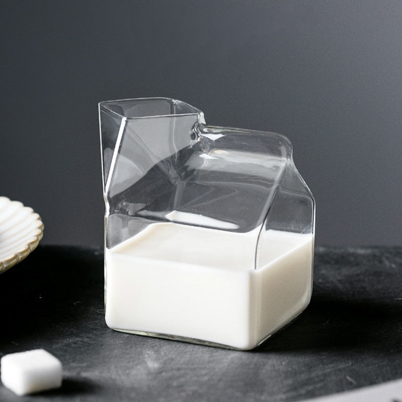 Glass Milk Carton Drink Container 300ml by HitMyNeed