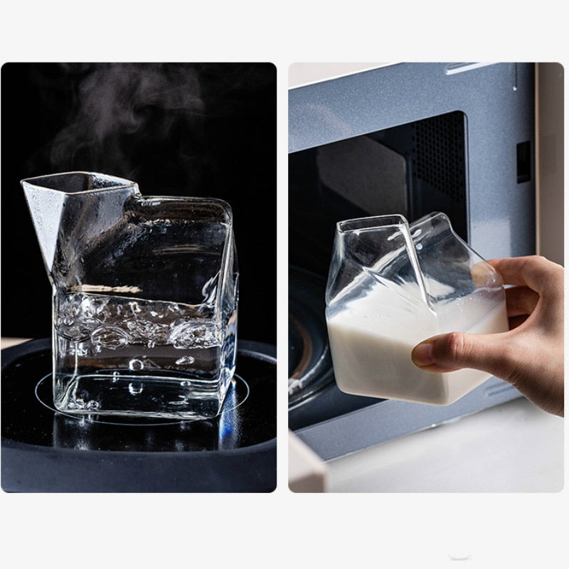 Glass Milk Carton Drink Container 300ml by HitMyNeed