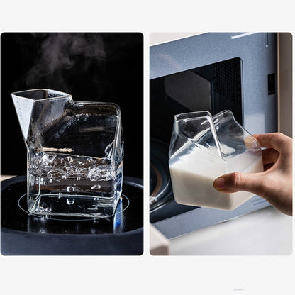 Glass Milk Carton Drink Container 300ml by HitMyNeed