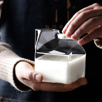 Glass Milk Carton Drink Container 300ml by HitMyNeed