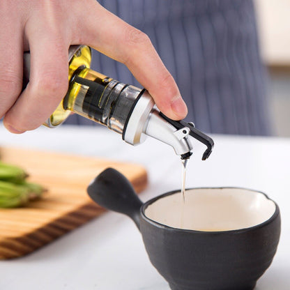 Glass Oil, Vinegar & Sauce Dispenser Bottles Set by HitMyNeed