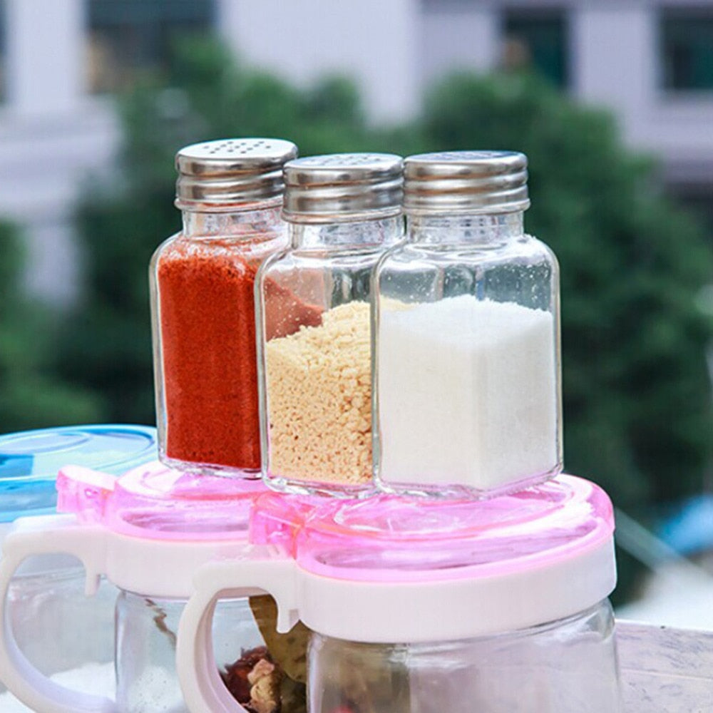 Glass Spice Jar Condiment Bottle with Shaker Lid by HitMyNeed