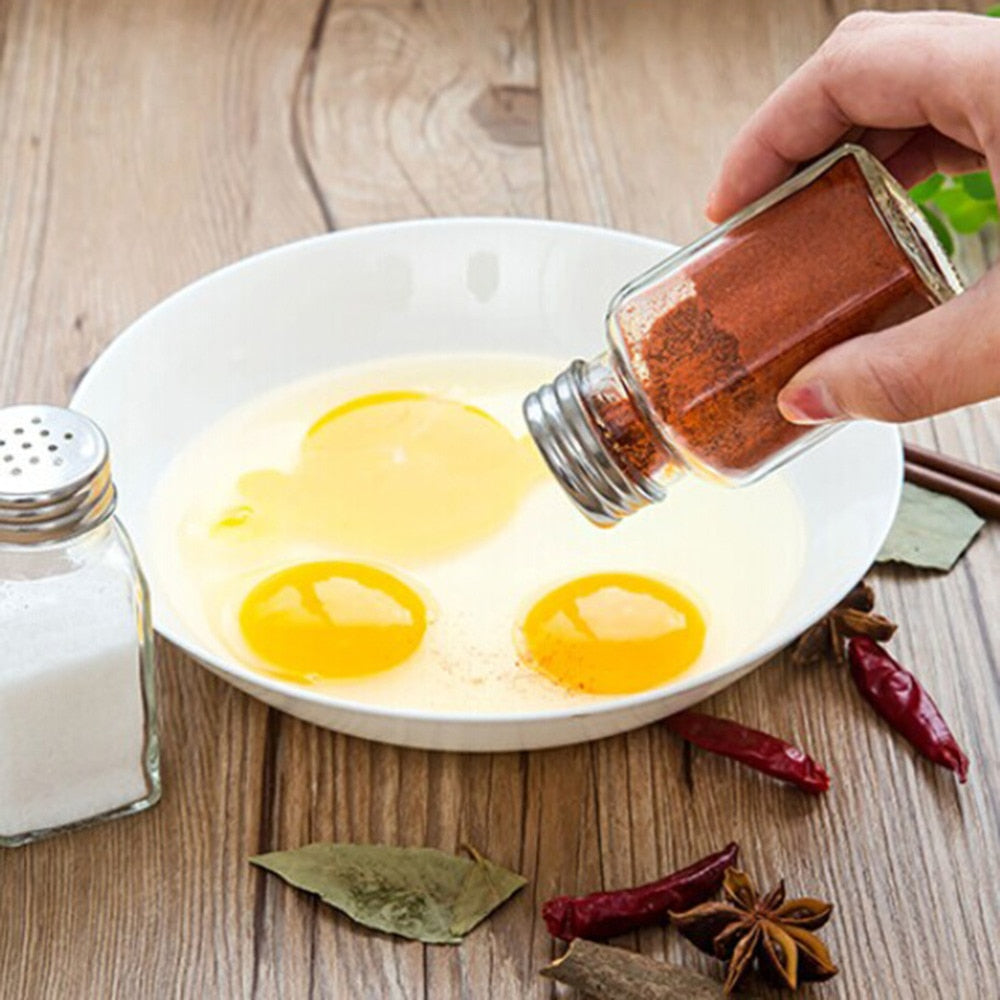 Glass Spice Jar Condiment Bottle with Shaker Lid by HitMyNeed