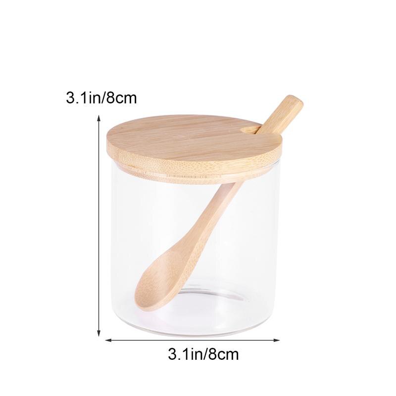 Glass Spice Jar with Spoon and Bamboo Lid by HitMyNeed