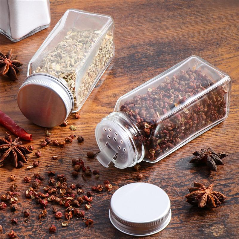 Glass Spice Jars Set of 12 with Snap-On Sifter Lids by HitMyNeed