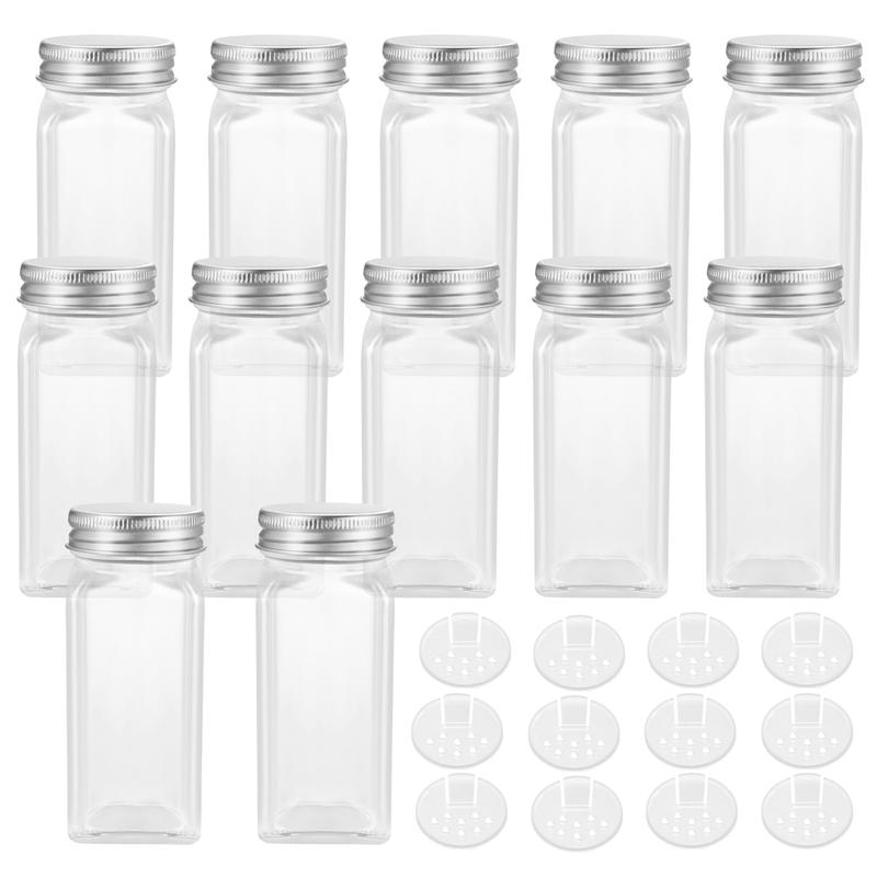 Glass Spice Jars Set of 12 with Snap-On Sifter Lids by HitMyNeed