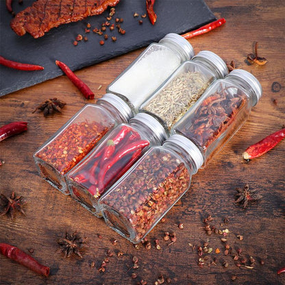 Glass Spice Jars Set of 12 with Snap-On Sifter Lids by HitMyNeed