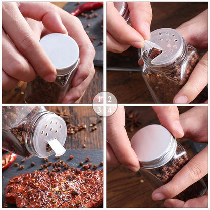 Glass Spice Jars Set of 12 with Snap-On Sifter Lids by HitMyNeed