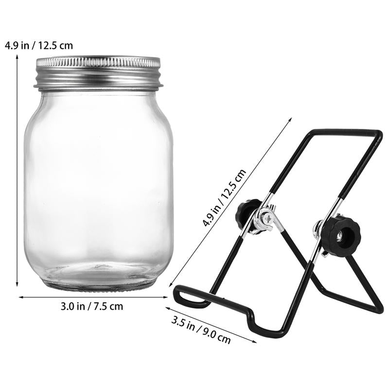 Glass Sprouting Jar Set with Stainless Steel Stand (2-Pack) by HitMyNeed