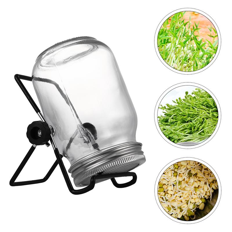 Glass Sprouting Jar Set with Stainless Steel Stand (2-Pack) by HitMyNeed