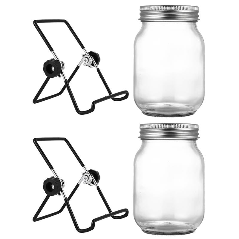 Glass Sprouting Jar Set with Stainless Steel Stand (2-Pack) by HitMyNeed