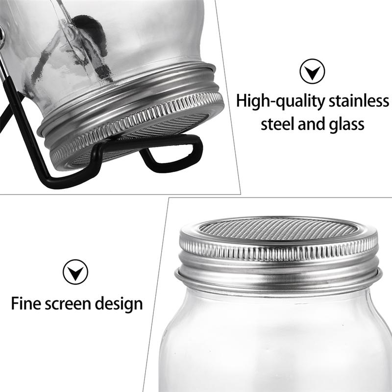 Glass Sprouting Jar Set with Stainless Steel Stand (2-Pack) by HitMyNeed