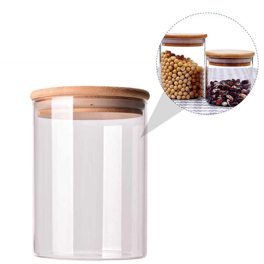 Glass Storage Jars with Bamboo Lids (Set of 10) by HitMyNeed