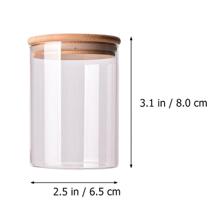 Glass Storage Jars with Bamboo Lids (Set of 10) by HitMyNeed