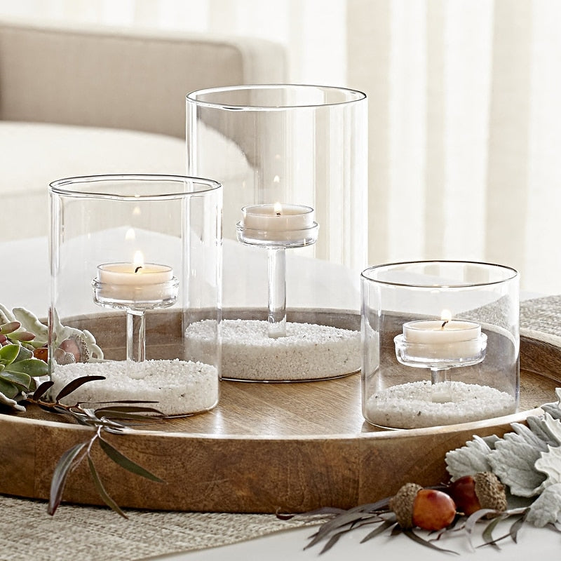 Glass Tea Light Holder 3-Piece Centerpiece Set by HitMyNeed