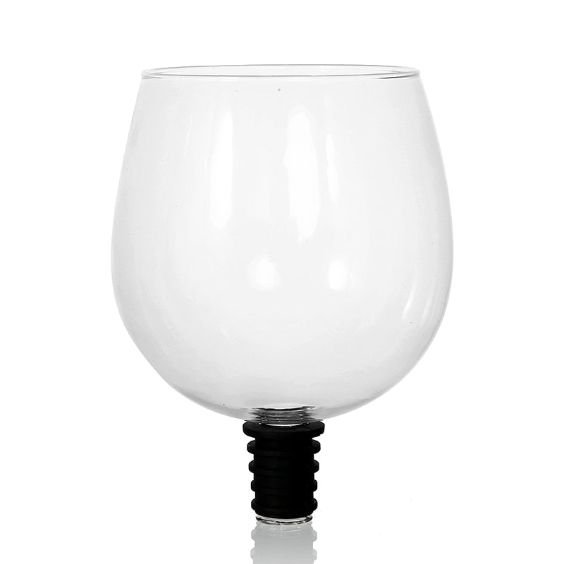 Glass Wine Topper Drinking Cup with Silicone Seal by HitMyNeed