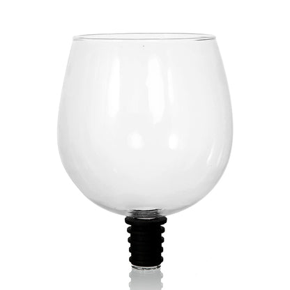 Glass Wine Topper Drinking Cup with Silicone Seal by HitMyNeed