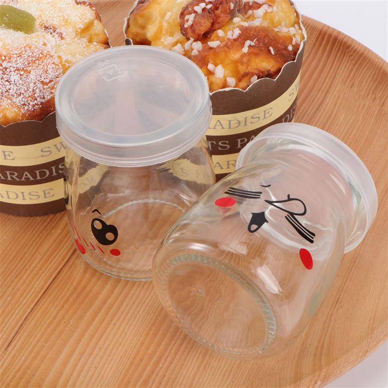 Glass Yogurt Jars with Lids 100ml (Set of 6) by HitMyNeed