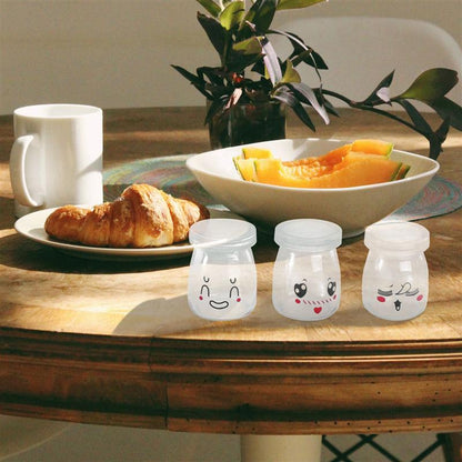Glass Yogurt Jars with Lids 100ml (Set of 6) by HitMyNeed