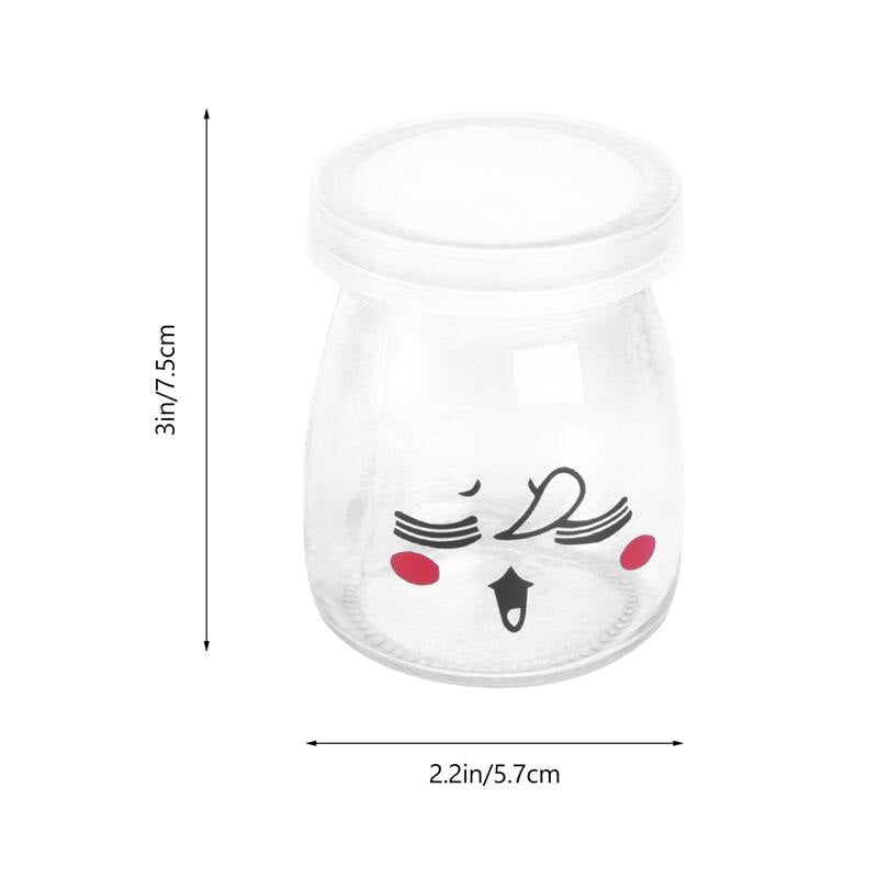 Glass Yogurt Jars with Lids 100ml (Set of 6) by HitMyNeed