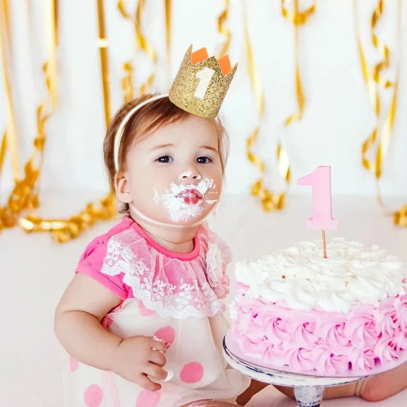 Glitter First Birthday Party Hat for Babies by HitMyNeed