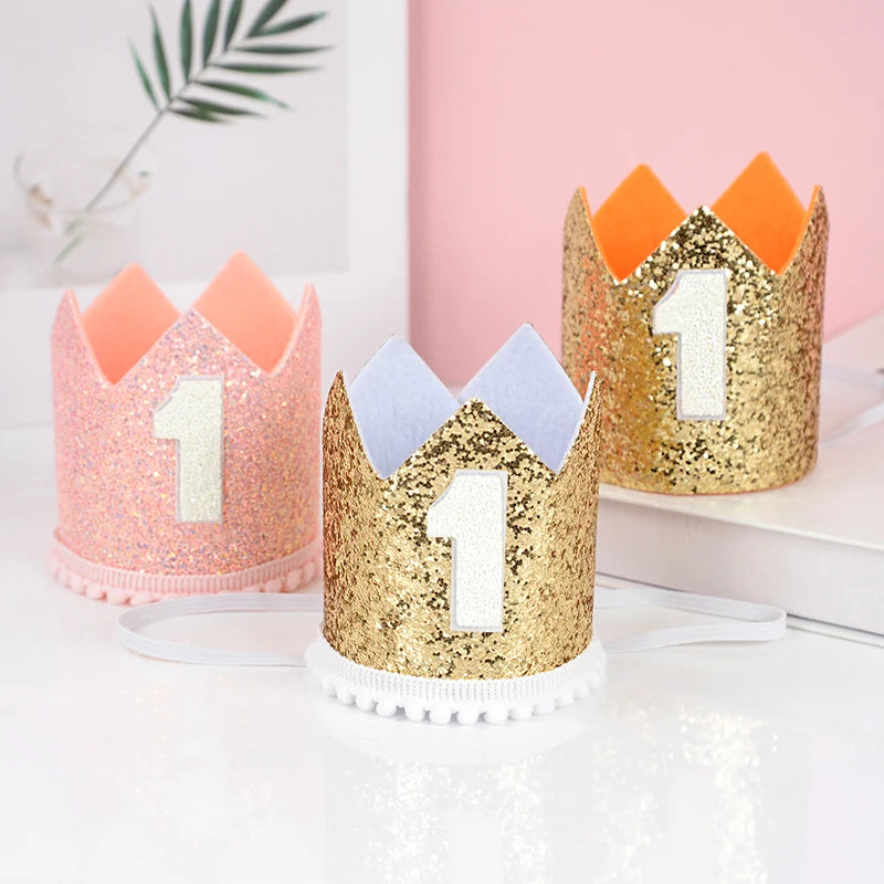 Glitter First Birthday Party Hat for Babies by HitMyNeed