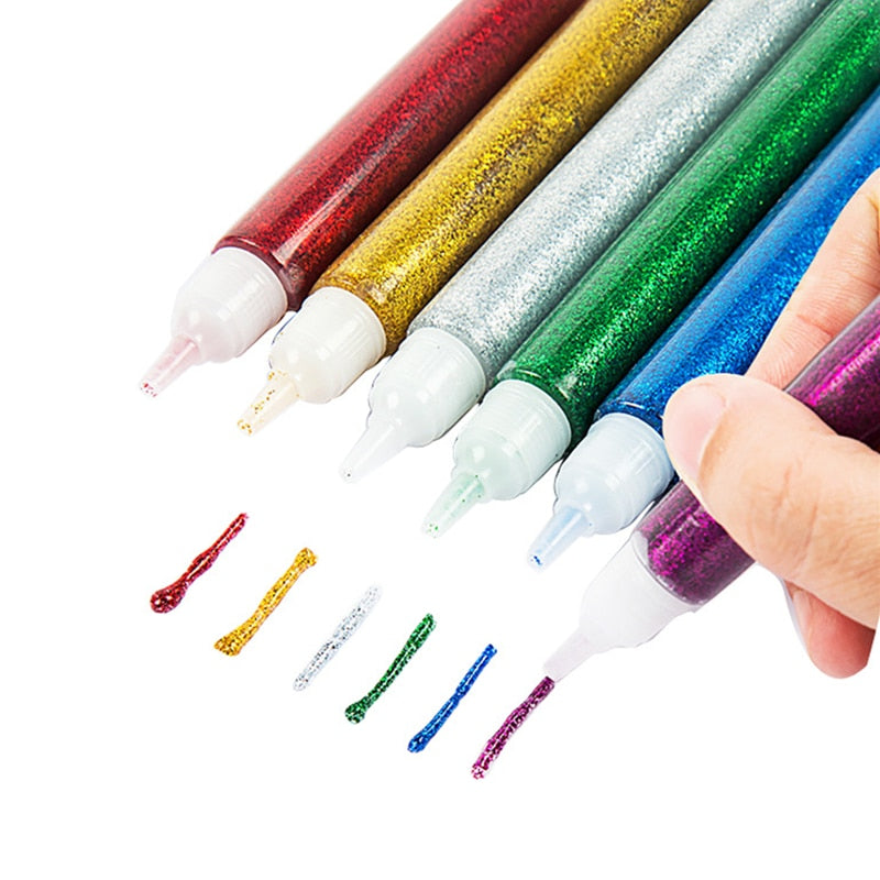 Glitter Glue Pens Set, 12 Colors, 7ml Each by HitMyNeed