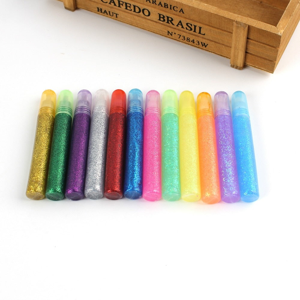 Glitter Glue Pens Set, 12 Colors, 7ml Each by HitMyNeed