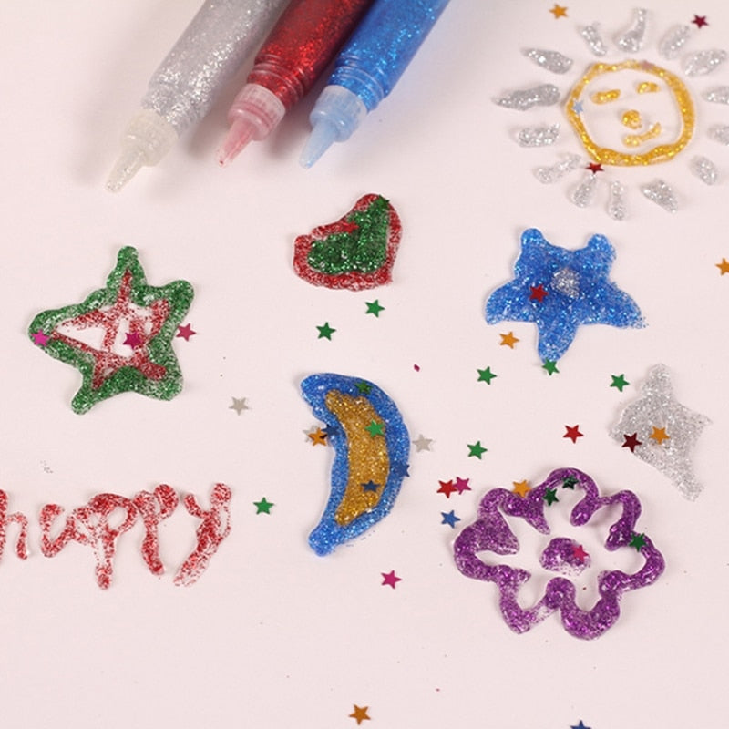 Glitter Glue Pens Set, 12 Colors, 7ml Each by HitMyNeed
