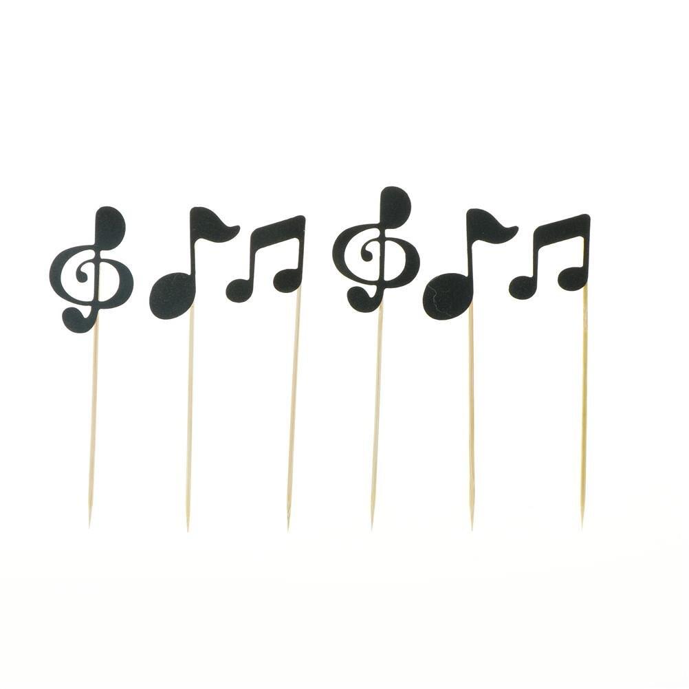 Glitter Music Note Cupcake Toppers (6 Pack) by HitMyNeed
