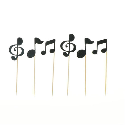 Glitter Music Note Cupcake Toppers (6 Pack) by HitMyNeed