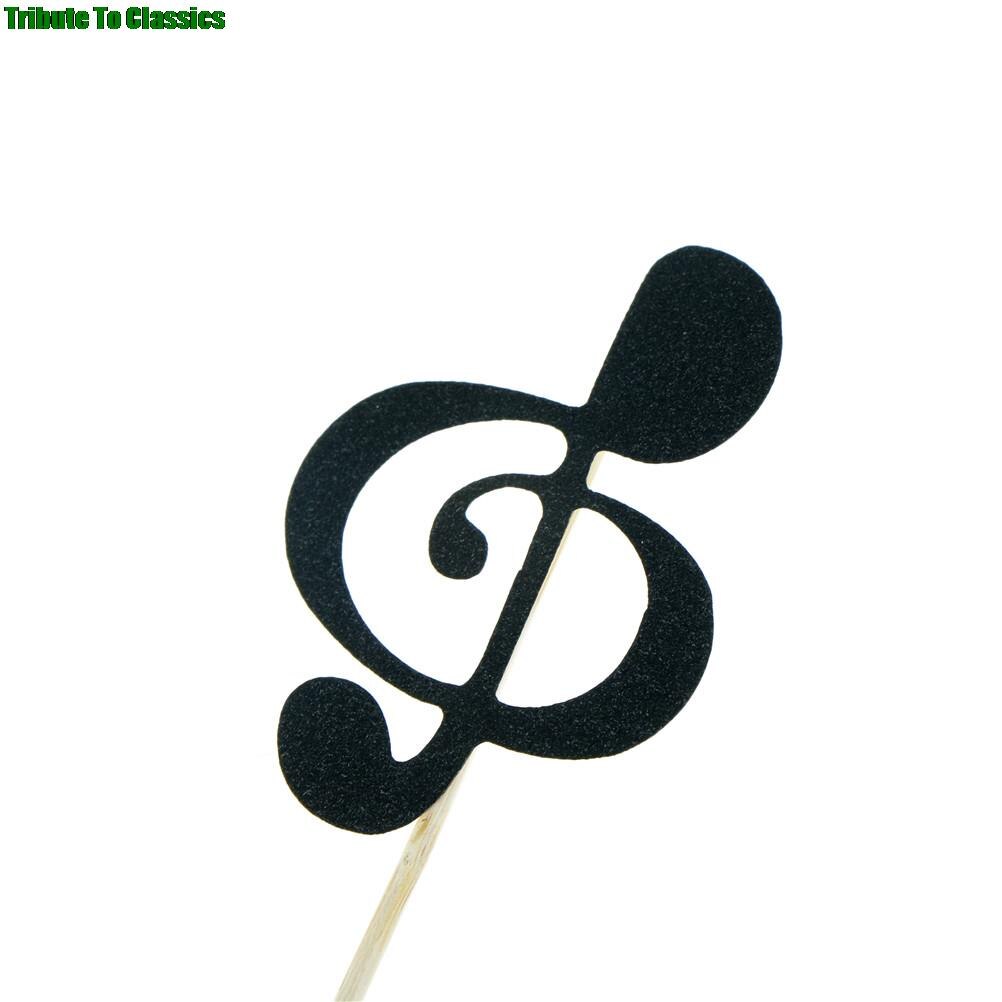 Glitter Music Note Cupcake Toppers (6 Pack) by HitMyNeed