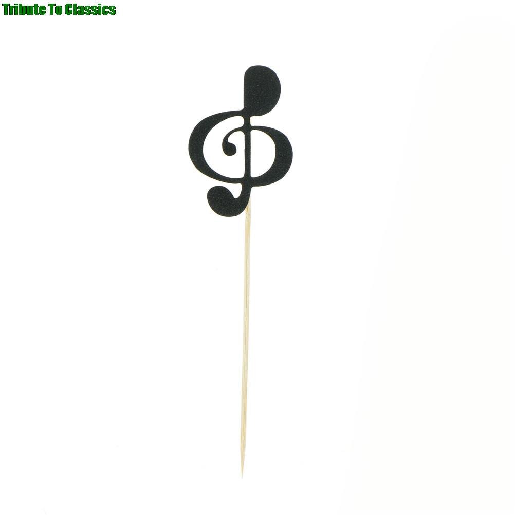 Glitter Music Note Cupcake Toppers (6 Pack) by HitMyNeed