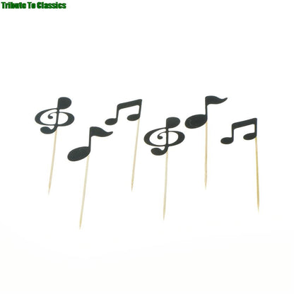 Glitter Music Note Cupcake Toppers (6 Pack) by HitMyNeed