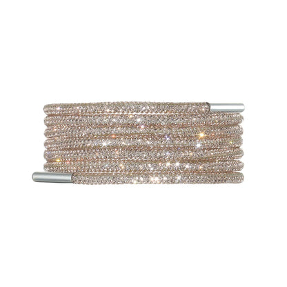 Glitter Rhinestone Shoelaces for Sports & Fashion Shoes champagne 160cm by HitMyNeed